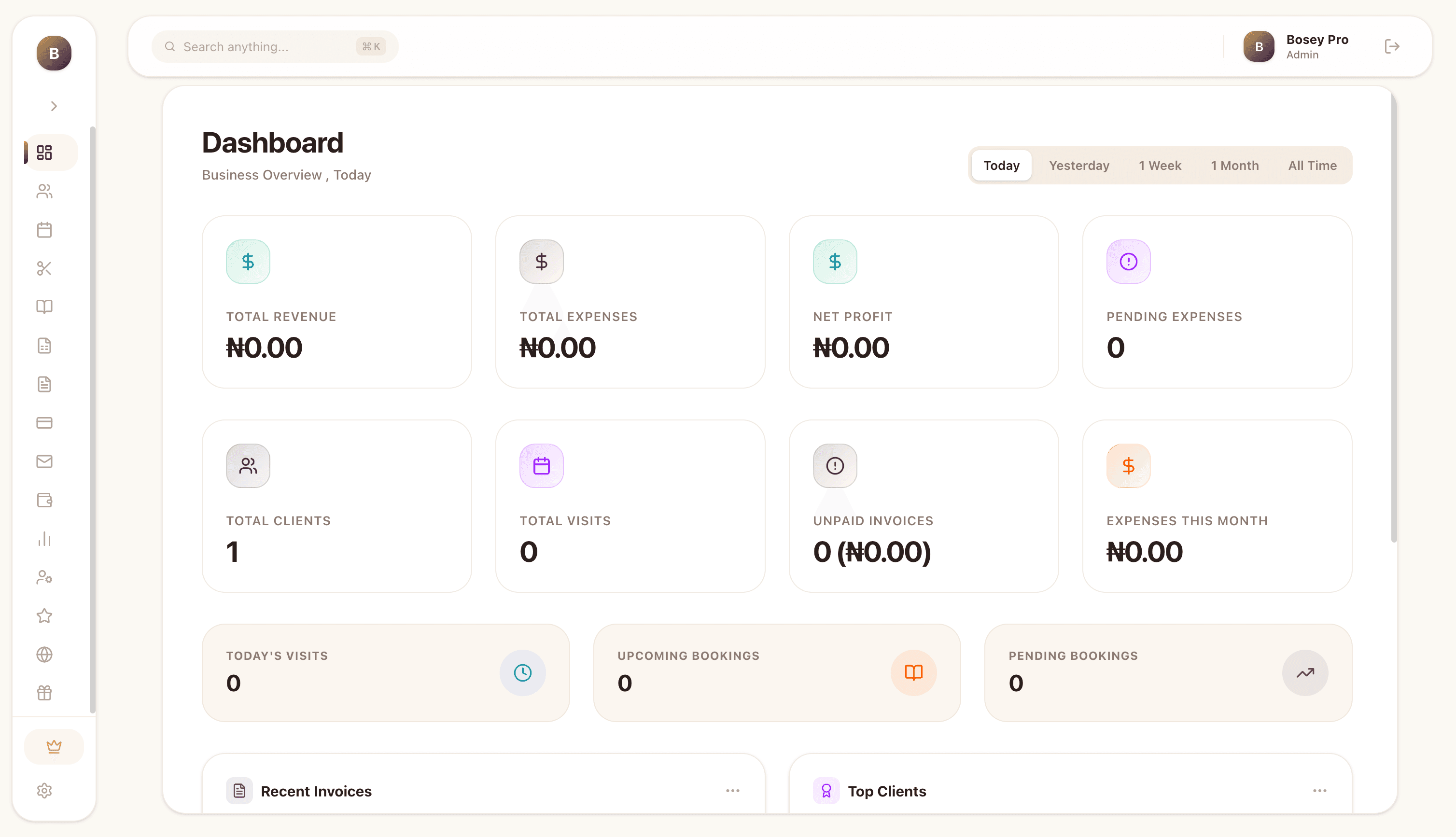 LuxeFlow admin dashboard